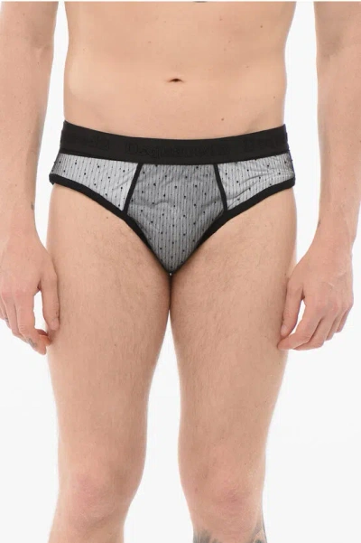 Dsquared2 Rhinestoned Mesh Slip In Black