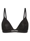 Dsquared2 Triangle Bra With Logoed Elastic Band In Black