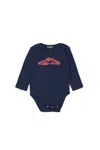 Dsquared2 Ribbed Bodysuit With Icon Logo In Blue