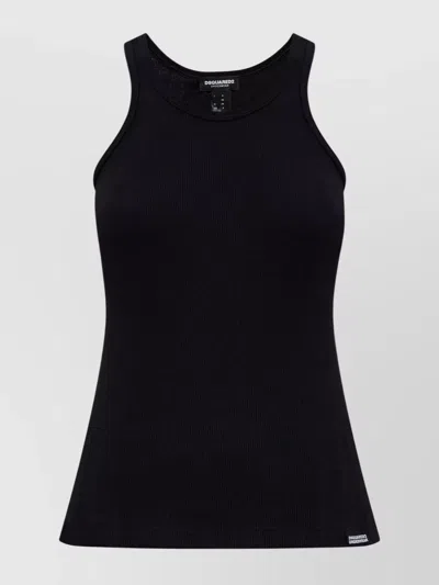 DSQUARED2 RIBBED COTTON TANK TOP