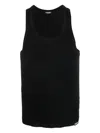 Dsquared2 Ribbed Cotton Tank Top In Black