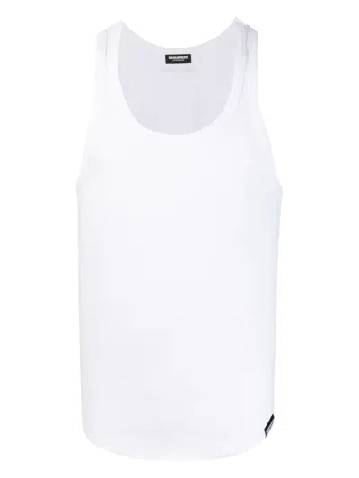 DSQUARED2 RIBBED COTTON TANK TOP