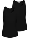 Dsquared2 Ribbed Cotton Vest In Black