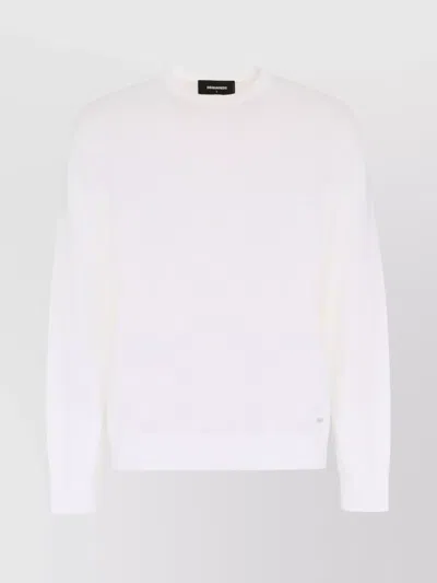 DSQUARED2 RIBBED CREW-NECK COTTON SWEATER WITH LONG SLEEVES