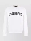 Dsquared2 Ribbed Crew-neck Cotton Sweatshirt With Long Sleeves In White