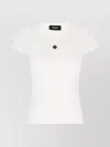 Dsquared2 Ribbed Crew Neck Cotton T-shirt In White
