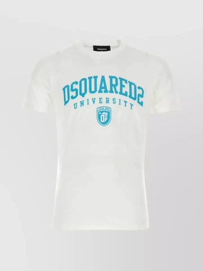 DSQUARED2 RIBBED CREW-NECK COTTON T-SHIRT WITH SHORT SLEEVES