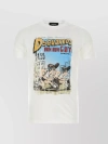 DSQUARED2 RIBBED CREW-NECK GRAPHIC PRINT T-SHIRT