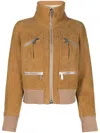 Dsquared2 Ribbed-detail Zip-up Bomber Jacket With Front Pockets In Brown