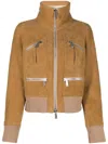 Dsquared2 Ribbed-detail Zip-up Bomber Jacket With Front Pockets In Nude