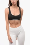 Dsquared2 Ribbed Fabric Sport Bra In Black