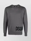 Dsquared2 Ribbed Crew Neck Sweaters With Long Sleeves In Gray