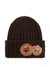 Dsquared2 Ribbed-knit Logo-patch Beanie In Black