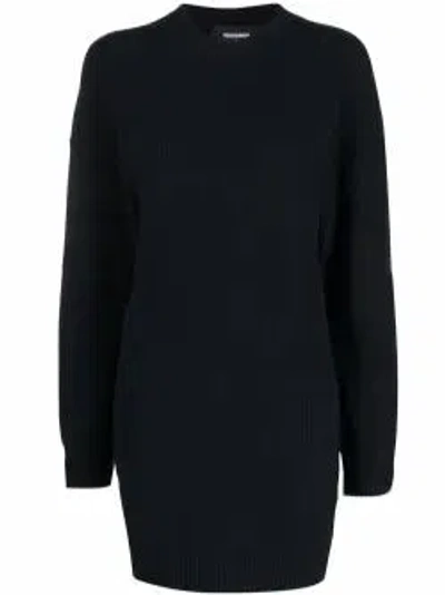 Dsquared2 Ribbed-knit Short Dress In Black