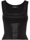 Dsquared2 Ribbed-knit Top In Black