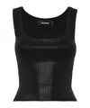 Dsquared2 Ribbed-knit Top In Black