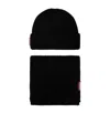 Dsquared2 Ribbed-knit Wool Beanie And Scarf Set In Black