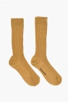 Dsquared2 Ribbed Long Socks In Brown