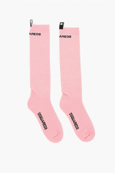 Dsquared2 Ribbed Long Socks With Contrasting Details Grösse 44-45
