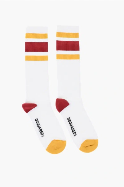 Dsquared2 Ribbed Long Socks With Contrasting Details Grösse 44-45