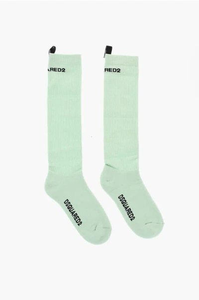 Dsquared2 Ribbed Long Socks With Contrasting Logo Grösse 38-39