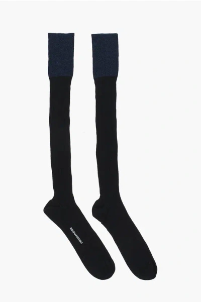 Dsquared2 Ribbed Long Socks With Lurex Detail