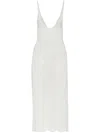 Dsquared2 Geripptes Midikleid In Weiss