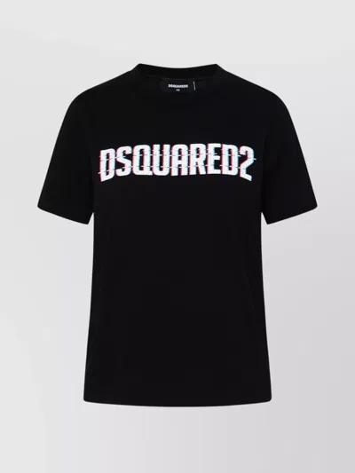 Dsquared2 Ribbed Neckline Crew Neck T-shirt In Black