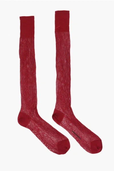 Dsquared2 Ribbed Silk Long Socks