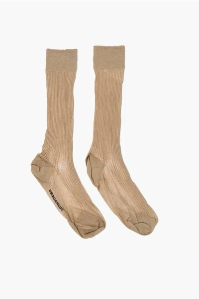 Dsquared2 Ribbed Silk Long Socks