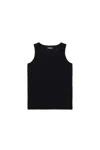 Dsquared2 Ribbed Sleeveless Branded T-shirt In Black