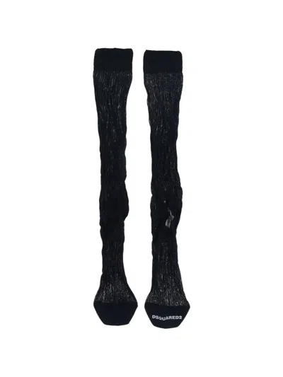 Dsquared2 Ribbed Socks In Black
