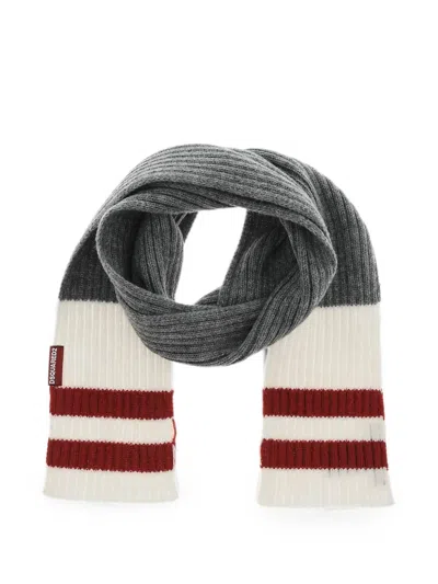 Dsquared2 Ribbed Striped Scarf In Multi