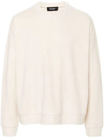 Dsquared2 Ribbed Sweater In Neutrals