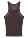 Dsquared2 Ribbed Tank Top In Brown