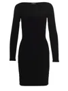 Dsquared2 Ribbed Knee-length Dress Crew Neckline In Black