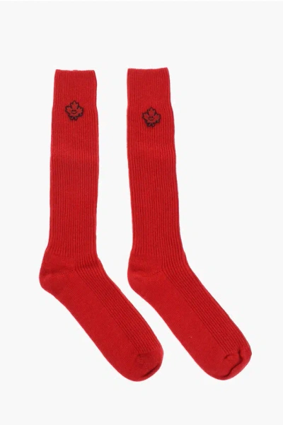 Dsquared2 Ribbed Wool Blend Long Socks Grösse 44-45