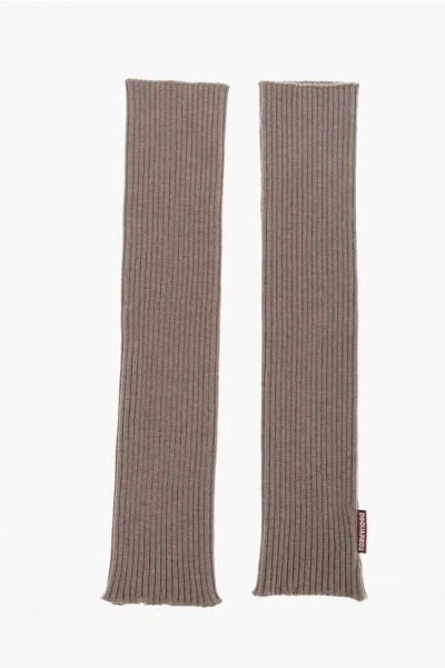 Dsquared2 Ribbed Wool Leg Warmers In Gray