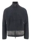Dsquared2 Full-zip Cardigan With Mohair Inlay In Gray