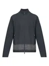 Dsquared2 Full-zip Cardigan With Mohair Inlay In Gray