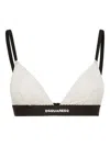 Dsquared2 Ribbed-band Triangle Bra In White