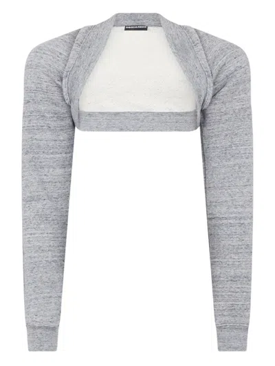 Dsquared2 Ribbedhem Shrug In Gray