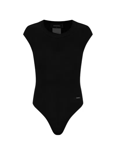 Dsquared2 Ribbed-knit Bodysuit In Black