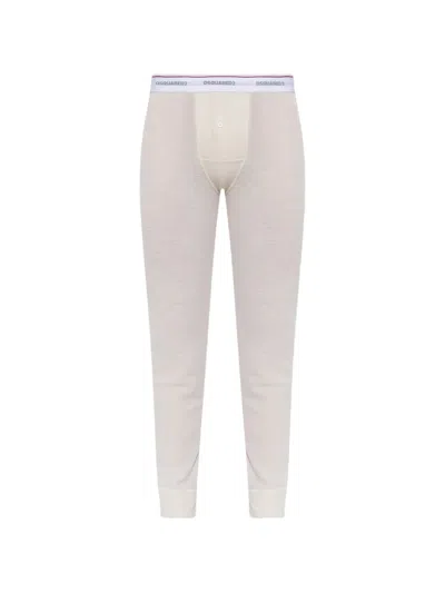 Dsquared2 Ribbed-knit Pajamas In Neutrals