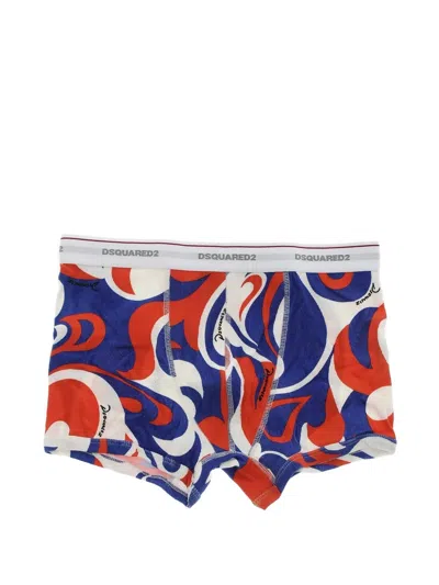 Dsquared2 Ribbed-knit Patterned Boxers In Multi