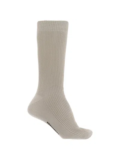 Dsquared2 Ribbed-knit Socks In Yellow