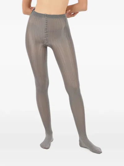 Dsquared2 Ribbed-knit Tights In White