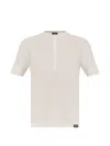 Dsquared2 Ribbed-knit T-shirt In 뉴트럴