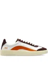 Dsquared2 1964 White And Brown Leather And Suede Sneakers In White