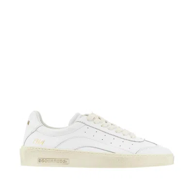 Dsquared2 'rider' Leather Sneakers In White